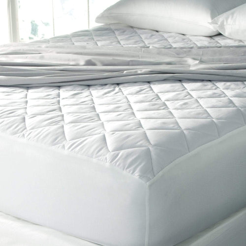 Mattress Protector -fitted, white, quilted, fully elasticized